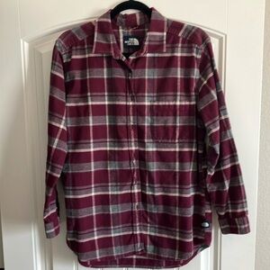 The North Face Women's Burgundy Plaid Button Down Shirt